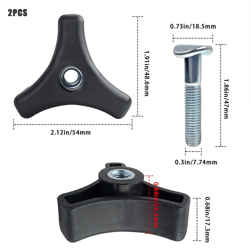 FOJOO 2 Sets Lawn Mower Handle Bolts, Triangle Handle Screw Replacement for Honda Most Mowers, Universal Lawn Mower Parts & Accessories Kit - Image 2